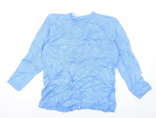Preworn Womens Blue V-Neck Acrylic Cardigan Jumper Size M
