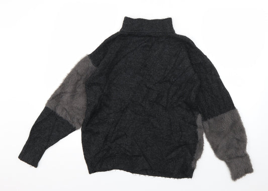 Marks and Spencer Womens Grey High Neck Acrylic Pullover Jumper Size S