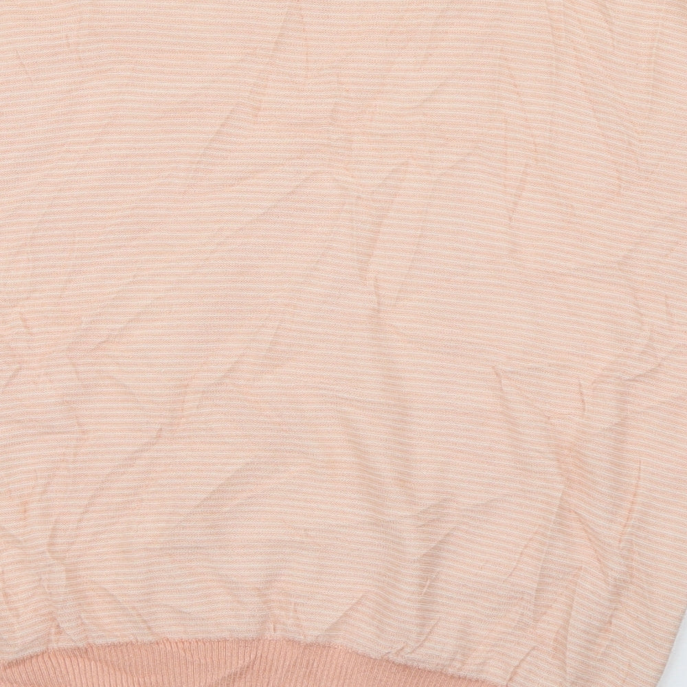 Preworn Womens Pink Roll Neck Geometric Polyester Pullover Jumper Size 10