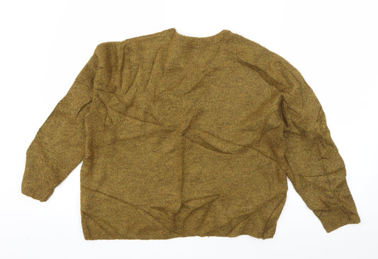 H&M Womens Green Round Neck Acrylic Pullover Jumper Size XS