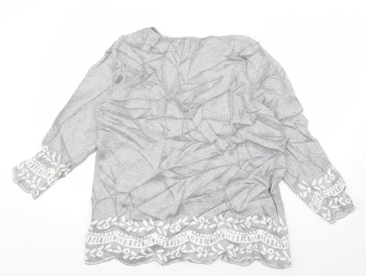 Preworn Womens Grey Boat Neck Viscose Pullover Jumper Size 16