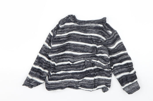 Primark Boys Blue Striped Cotton Pullover Jumper Size 9-12 Months Pullover