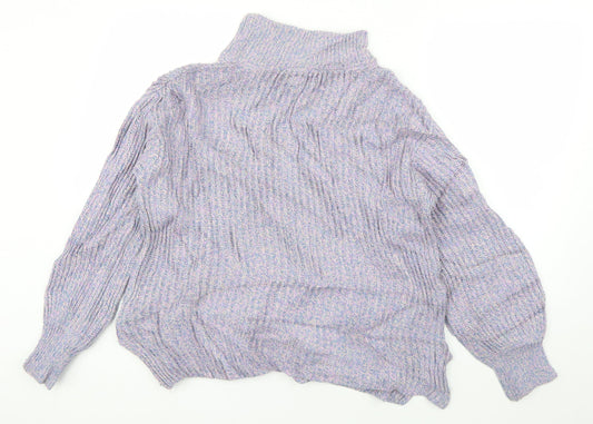 H&M Womens Blue Round Neck Cotton Pullover Jumper Size S