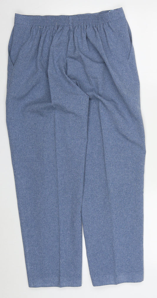 Simply Be Womens Blue Polyester Trousers Size 12 L26 in Regular