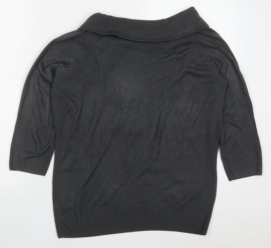 Marks and Spencer Womens Grey Roll Neck Acrylic Pullover Jumper Size 16