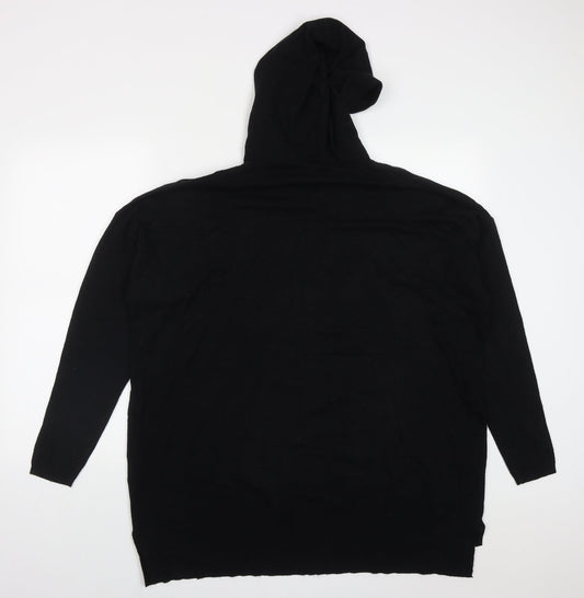 Amara Reya Womens Black Viscose Pullover Hoodie Size L Pullover - Star