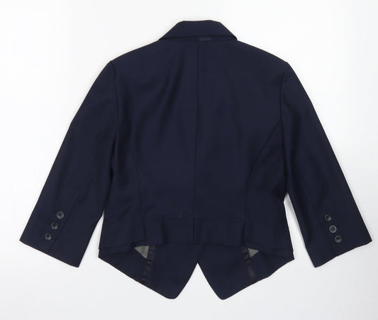 LUX. Womens Blue Polyester Jacket Blazer Size S