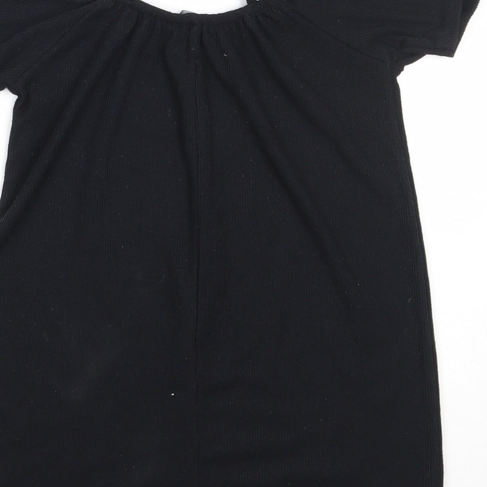 Boohoo Womens Brown Polyester Basic T-Shirt Size S Round Neck