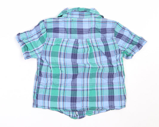 Gap Boys Blue Check Cotton Basic Button-Up Size 2 Years Collared