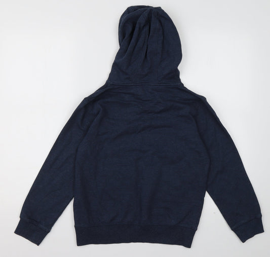 geogre Boys Blue Cotton Pullover Hoodie Size 10-11 Years Pullover - American