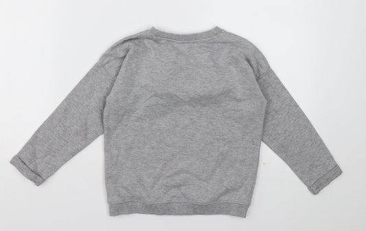 M&Co Girls Grey Cotton Pullover Sweatshirt Size 4-5 Years Pullover