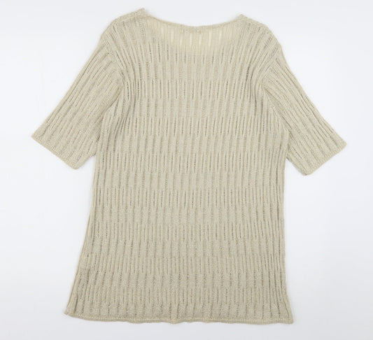 Pippa Dee Womens Beige Acrylic Pullover Sweatshirt Size M Pullover