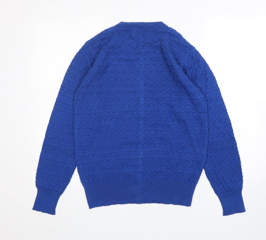Lily Ella Womens Blue V-Neck Cardigan Jumper Size S