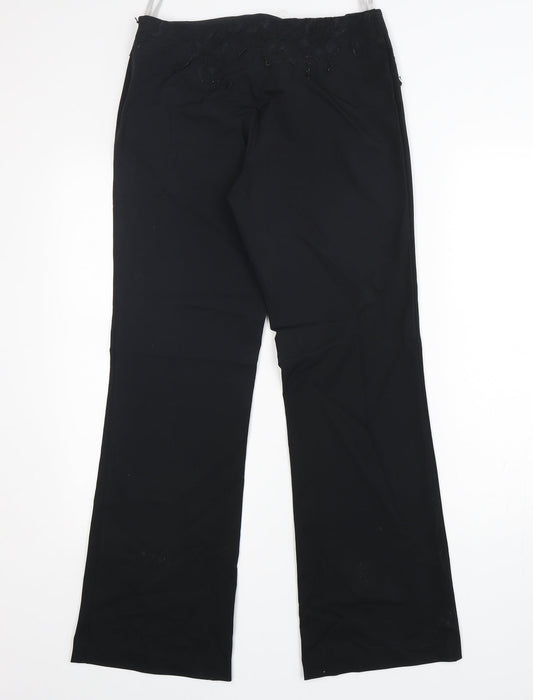 Oasis Womens Black Nylon Trousers Size 10 L30 in Regular