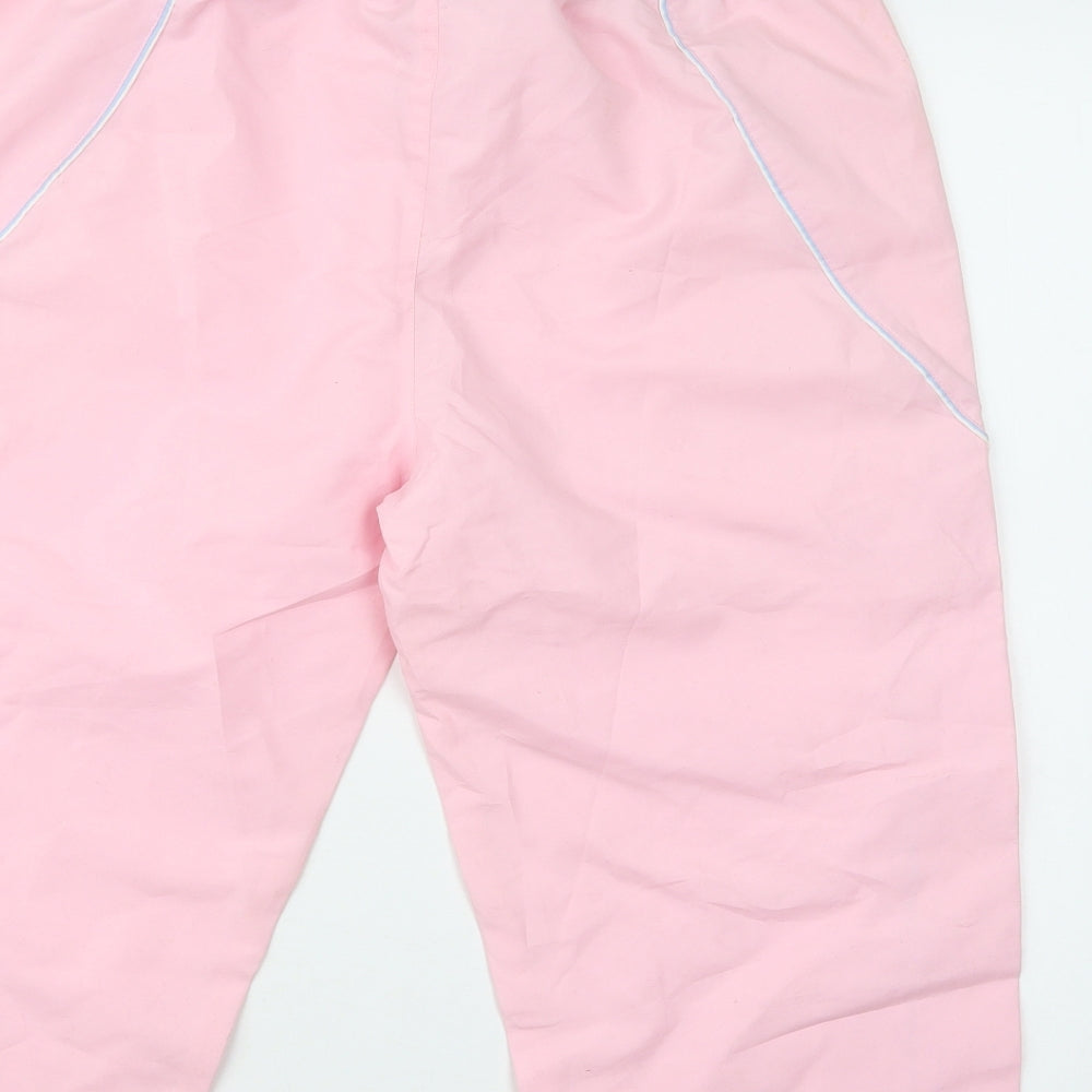 Nutshell Womens Pink Polyester Cropped Trousers Size L L21 in Regular Drawstring