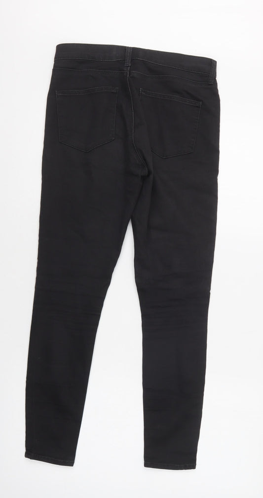 Topshop Womens Black Cashgora Skinny Jeans Size 28 L30 in Regular Button