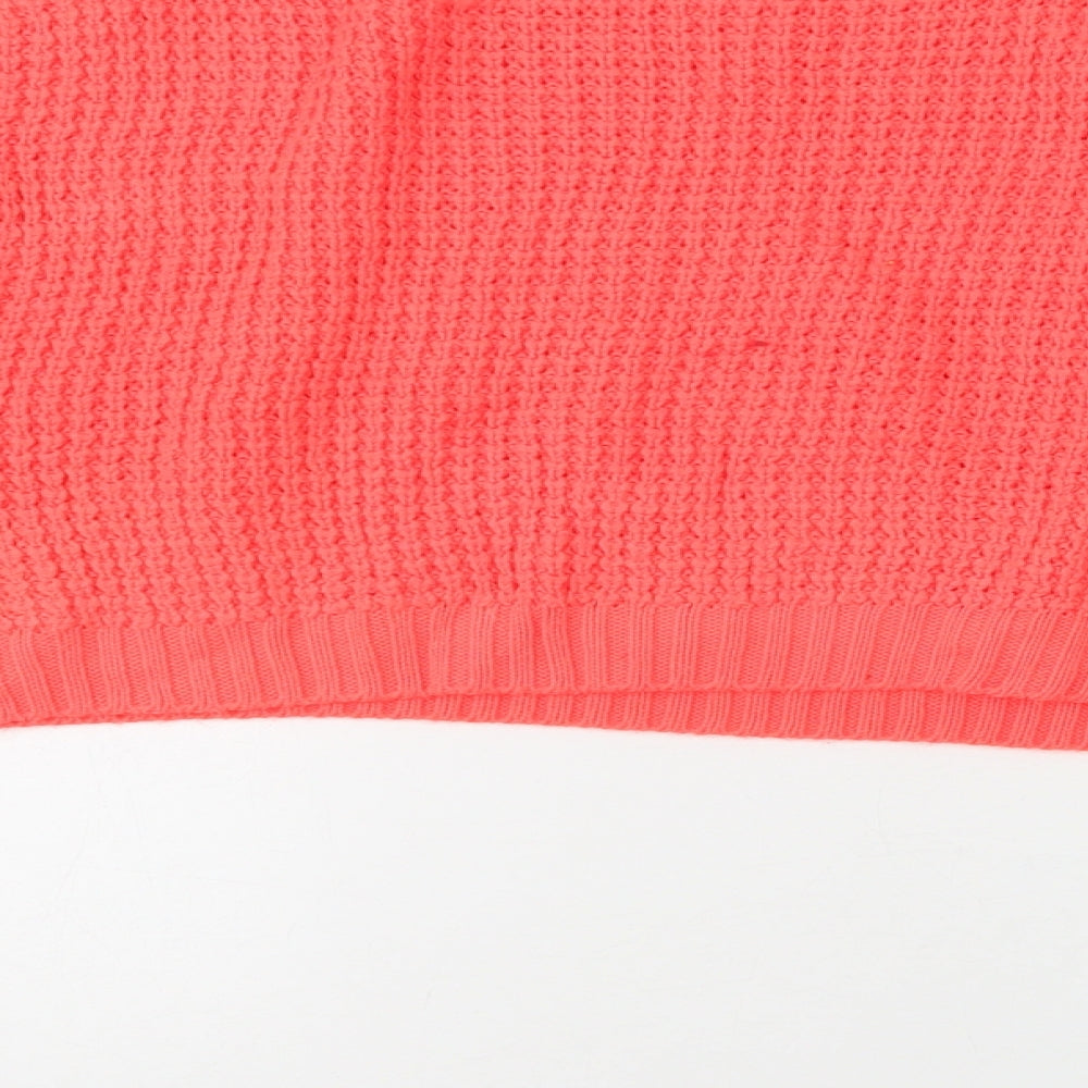 Topshop Womens Pink Crew Neck Acrylic Pullover Jumper Size 10