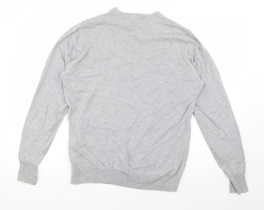 Warehouse Womens Grey Round Neck Cotton Pullover Jumper Size 14