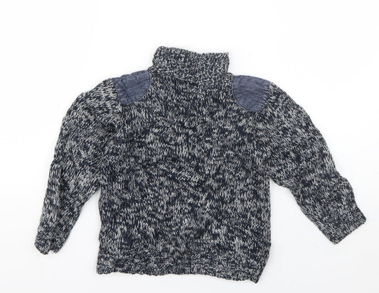 Rebel Girls Blue High Neck Acrylic Pullover Jumper Size 2-3 Years Pullover