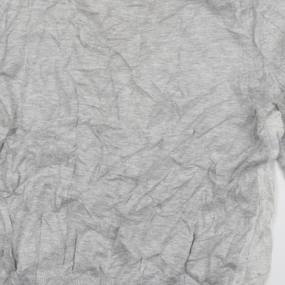 Warehouse Womens Grey Round Neck Cotton Pullover Jumper Size 10