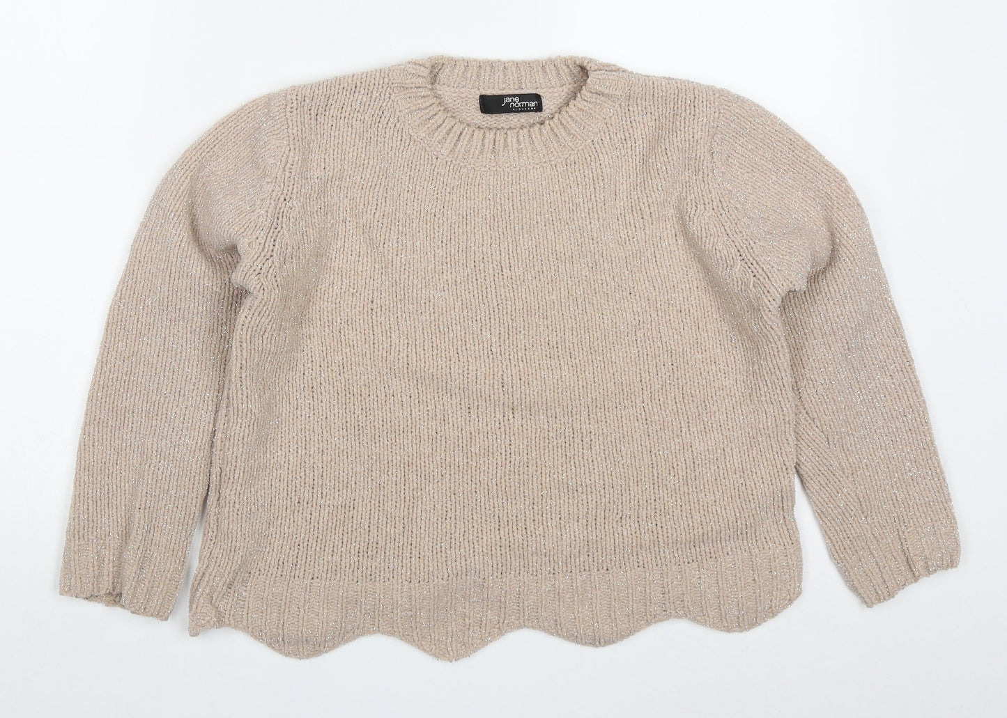 Jane Norman Womens Pink Round Neck Polyester Pullover Jumper Size 8