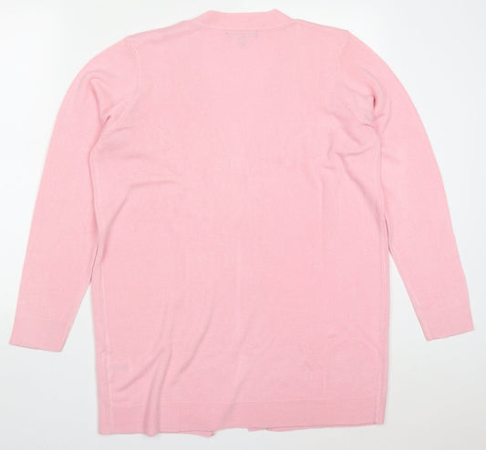 Studio Womens Pink V-Neck Acrylic Cardigan Jumper Size 12