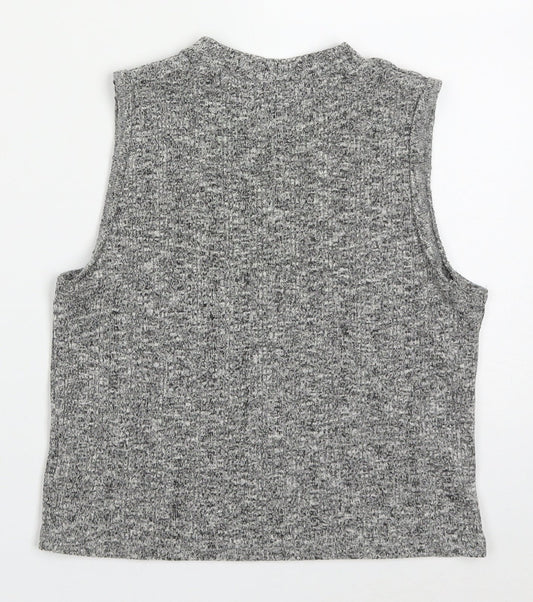 Candy Couture Girls Grey Acrylic Basic Tank Size 12-13 Years Round Neck Pullover