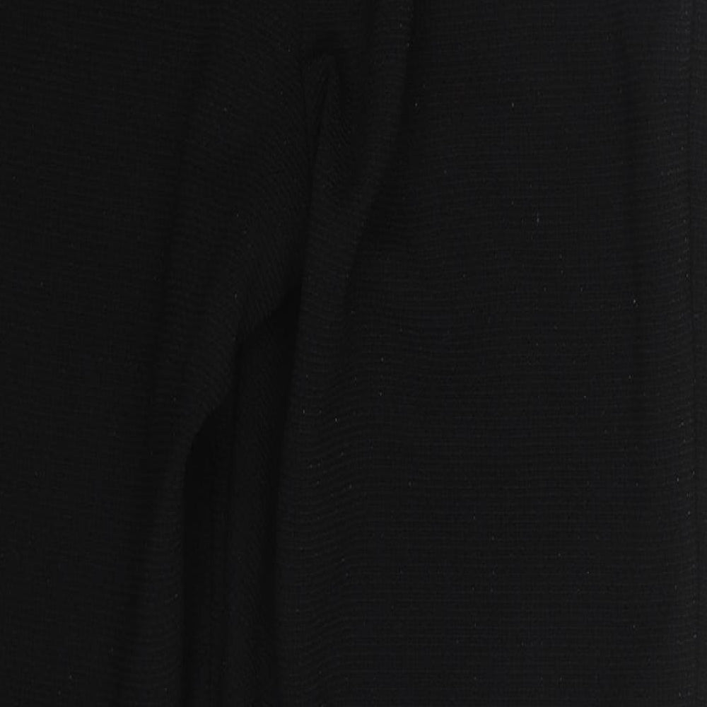 Papaya Womens Black Polyester Trousers Size 12 L27 in Regular