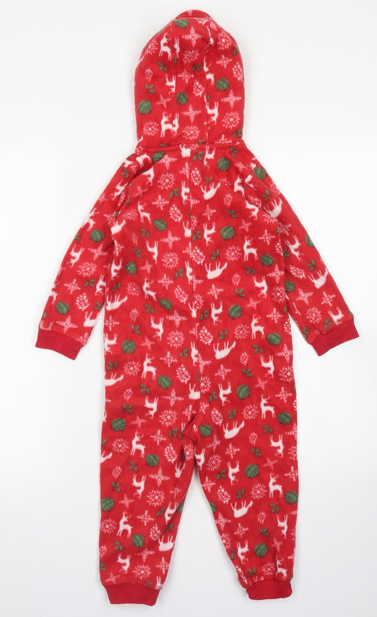 Lupilu Boys Red Fair Isle Polyester One Piece Size 2-3 Years Zip