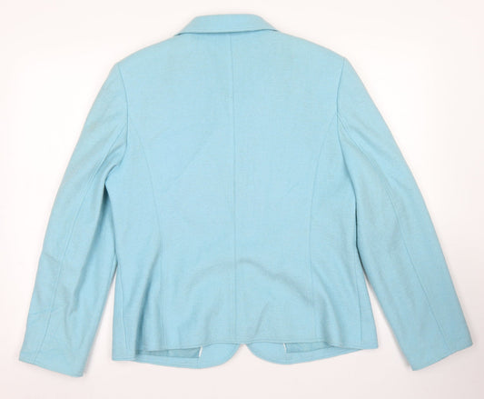 Gelco Womens Blue Polyester Jacket Blazer Size 14