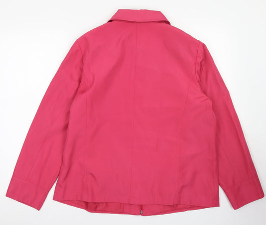 BM Womens Pink Overcoat Jacket Size M Zip