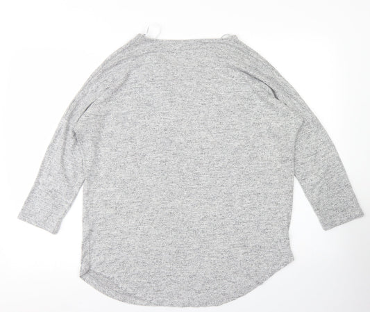 Select Womens Grey Polyester Basic T-Shirt Size 12 Round Neck