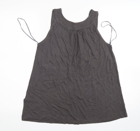Monsoon Womens Grey Viscose Basic Tank Size 10 Round Neck