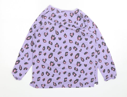 NEXT Girls Purple Animal Print Cotton Top Pyjama Top Size 11 Years