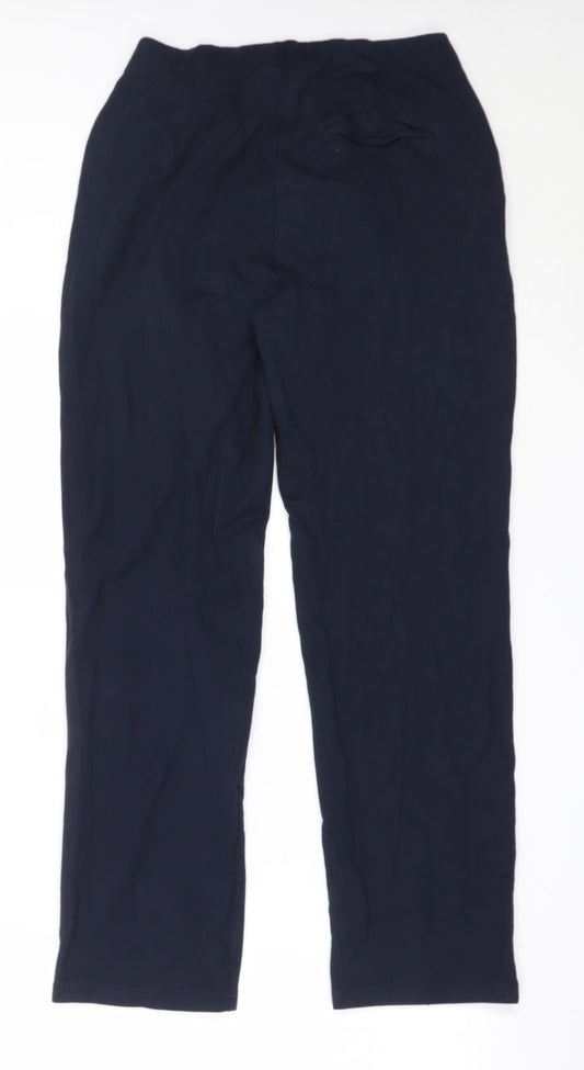 Marks and Spencer Womens Blue Cotton Sweatpants Trousers Size 10 L28 in Regular