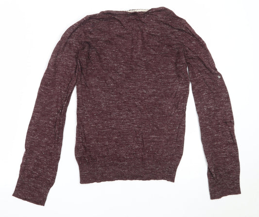 NEXT Womens Purple V-Neck Acrylic Pullover Jumper Size 8