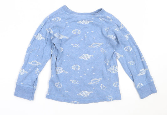 NEXT Boys Blue Solid Cotton Pyjama Top Size 4-5 Years