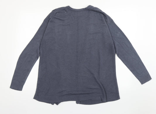 university club Womens Blue V-Neck Acrylic Cardigan Jumper Size S