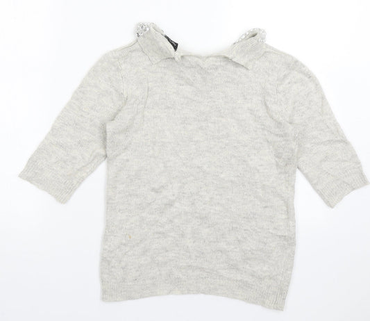 Dorothy Perkins Womens Beige Nylon Pullover Size 8 Button