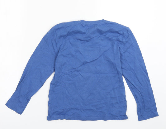 pimark Boys Blue Cotton Basic Casual Size 7-8 Years Crew Neck Pullover - Dino Dunk