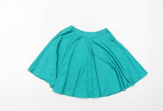 Harlequin Dancewear Girls Green Nylon Skater Skirt Size 5-6 Years Regular