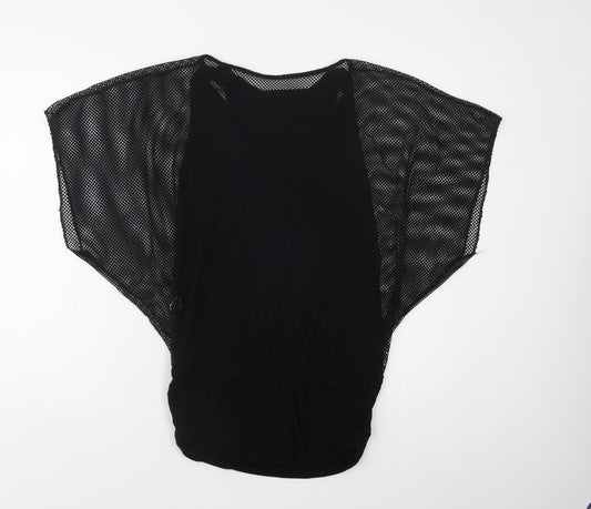 Oui Womens Black Viscose Basic Blouse Size S Crew Neck