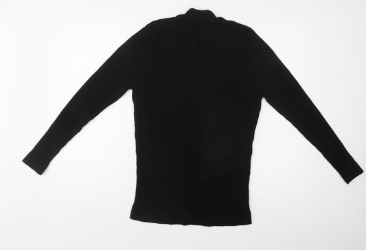 Common People Womens Black Mock Neck Viscose Pullover Jumper Size XL
