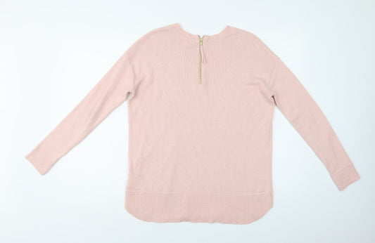 H&M Womens Pink Crew Neck Polyester Pullover Jumper Size S