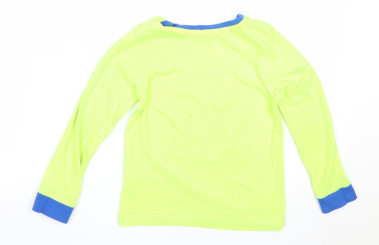 George Boys Green Polyester Basic T-Shirt Size 5-6 Years Round Neck