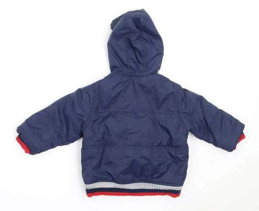 MINIMODE Boys Blue Basic Coat Coat Size 6-9 Months