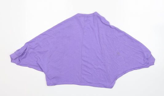 H&M Girls Purple V-Neck Polyester Cardigan Jumper Size 11-12 Years