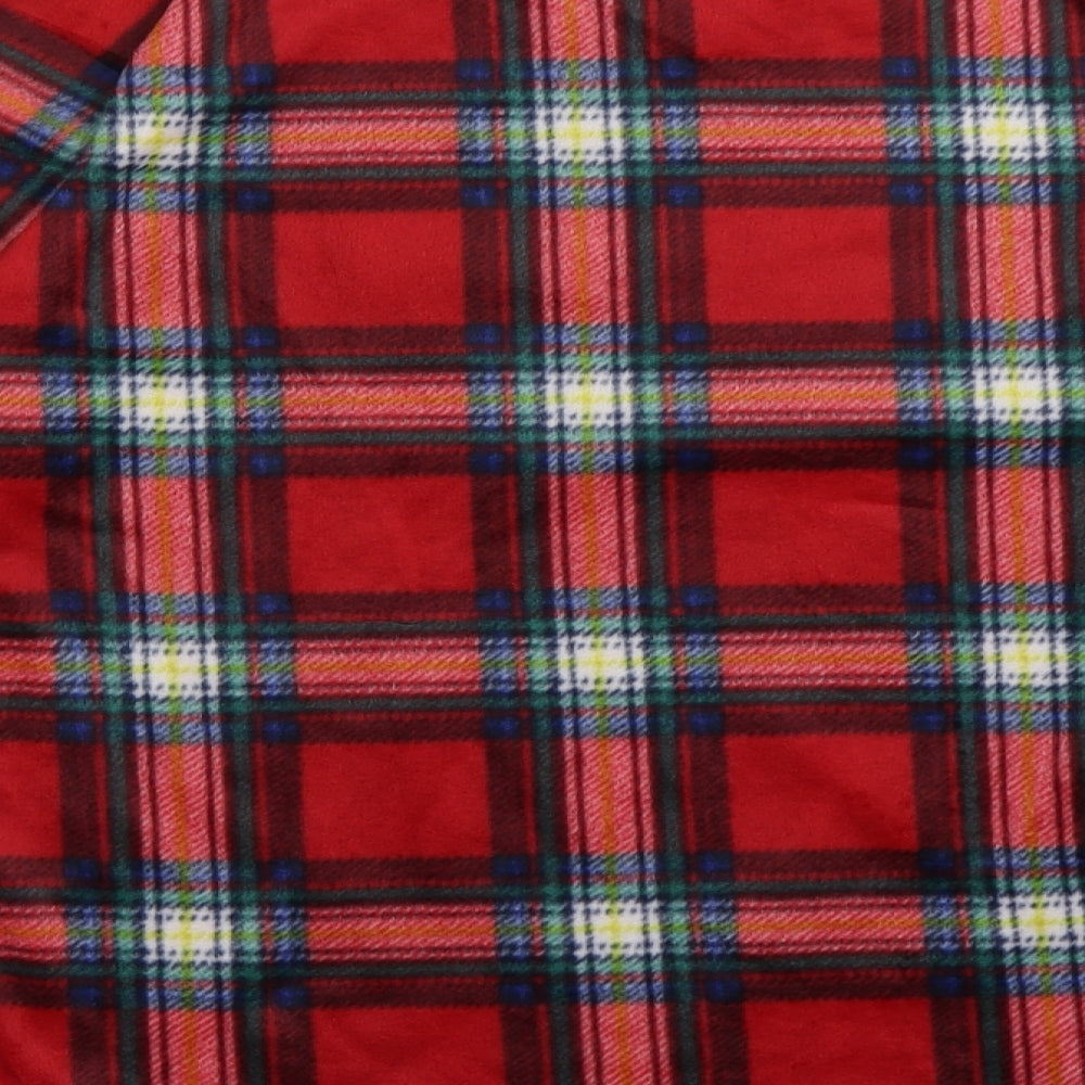 Marks and Spencer Womens Red Check Polyester Pyjama Top Size 10