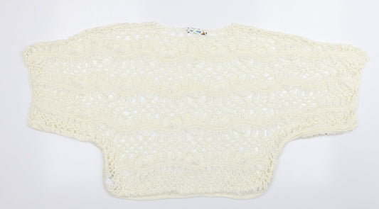 Kaleidoscope Womens White Geometric Acrylic Pullover Sweatshirt Size L Pullover