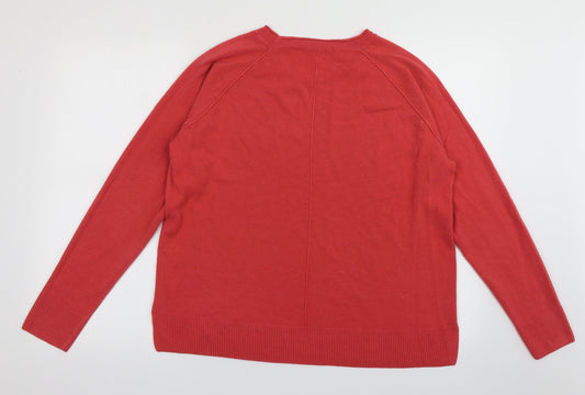 sainsburys Womens Pink Crew Neck Acrylic Pullover Jumper Size 18